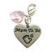 Heart Shaped Mum To Be Clip on Charm with Pink Crystal 